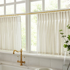 Cotton Linen Semi Sheer Blackout Curtains