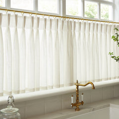 Cotton Linen Semi Sheer Blackout Curtains