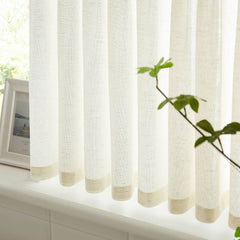 Cotton Linen Semi Sheer Blackout Curtains