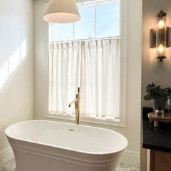Cotton Linen Semi Sheer Blackout Curtains
