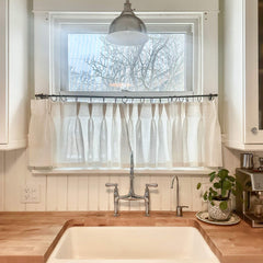 Cotton Linen Semi Sheer Blackout Curtains