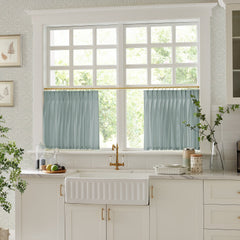 Cotton Linen Semi Sheer Blackout Curtains