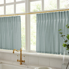 Cotton Linen Semi Sheer Blackout Curtains