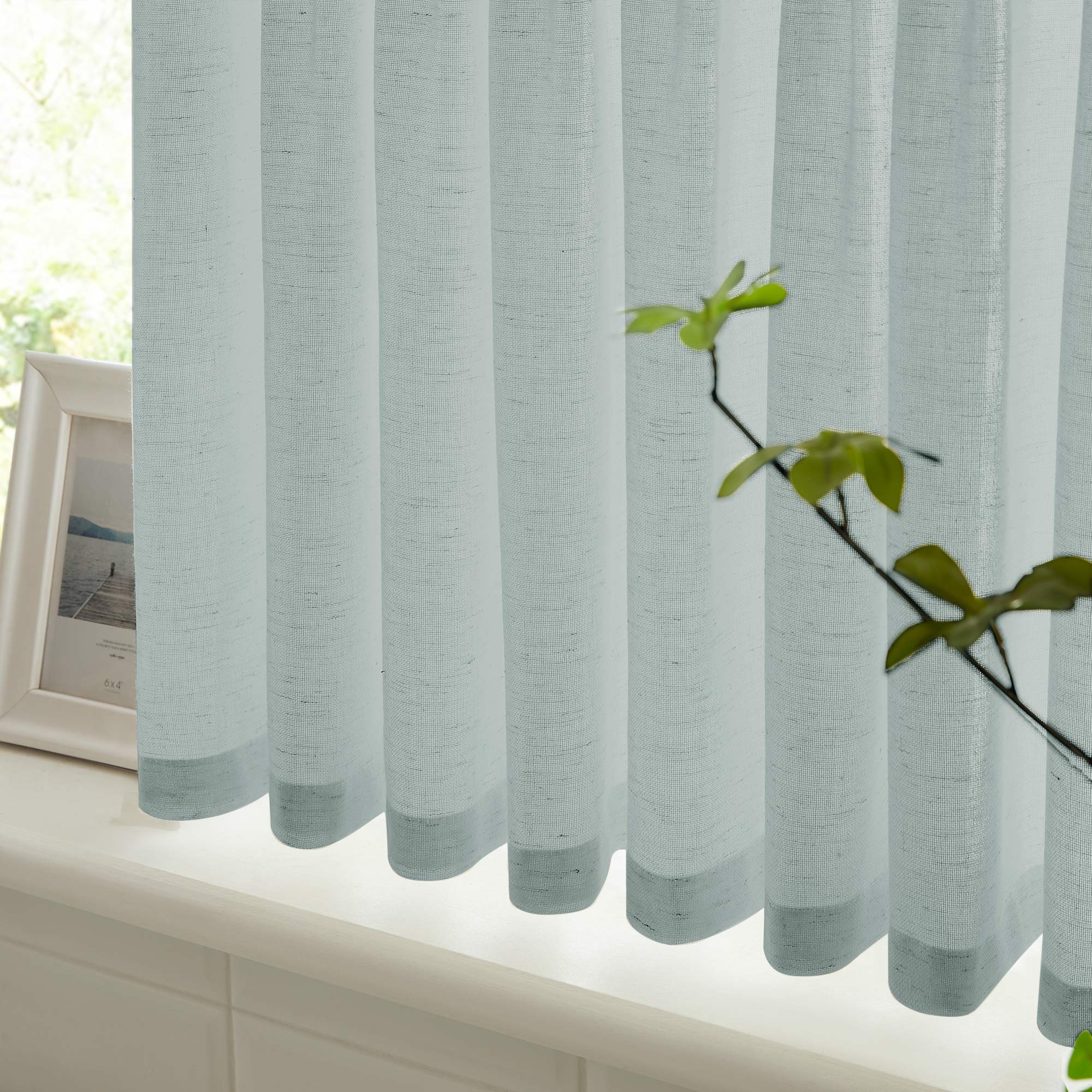 Cotton Linen Semi Sheer Blackout Curtains