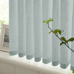 Cotton Linen Semi Sheer Blackout Curtains