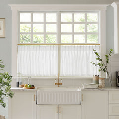 Cotton Linen Semi Sheer Blackout Curtains