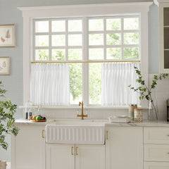 Cotton Linen Semi Sheer Blackout Curtains