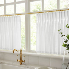 Cotton Linen Semi Sheer Blackout Curtains