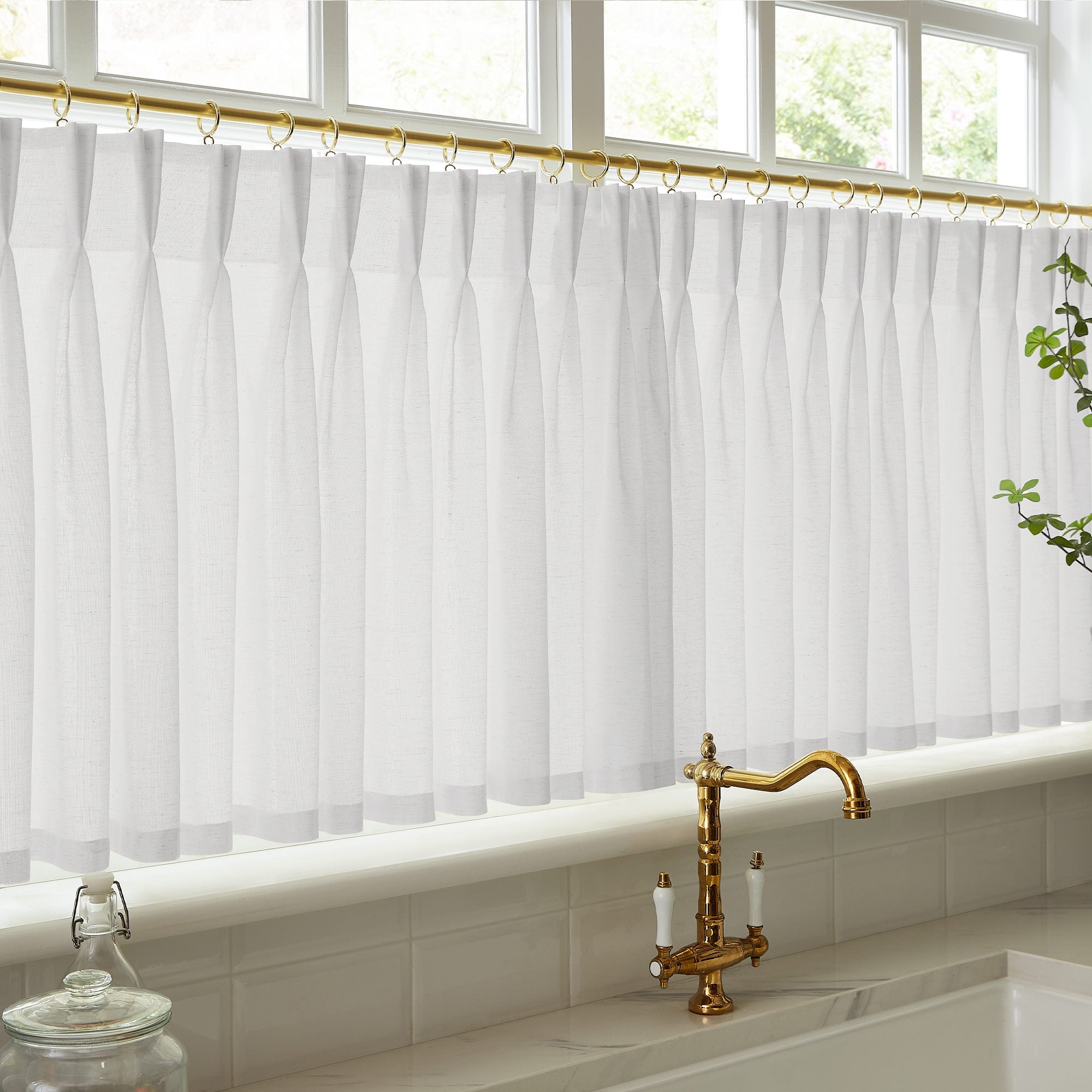 Cotton Linen Semi Sheer Blackout Curtains