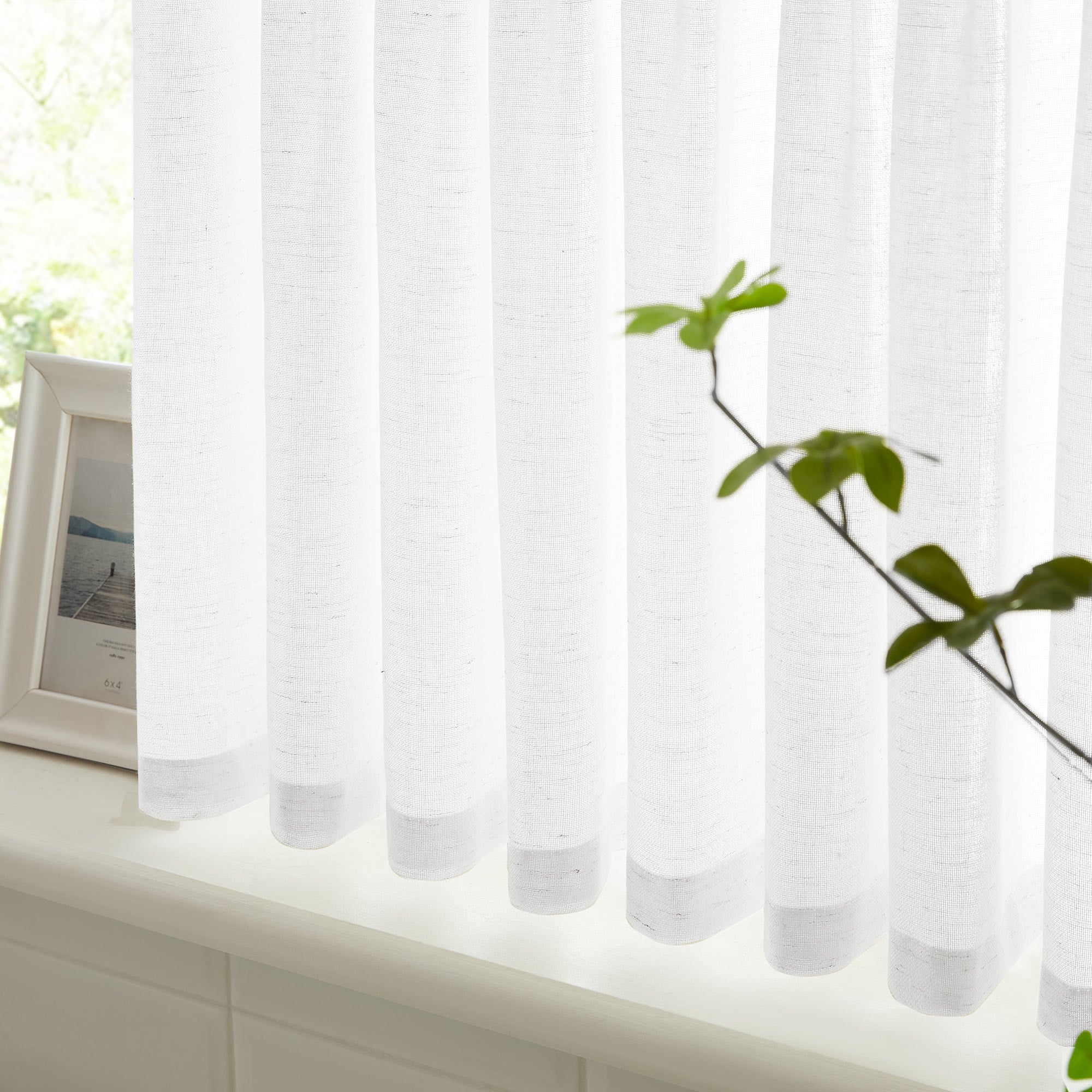 Cotton Linen Semi Sheer Blackout Curtains