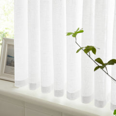 Cotton Linen Semi Sheer Blackout Curtains
