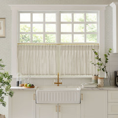 Cotton Linen Semi Sheer Blackout Curtains