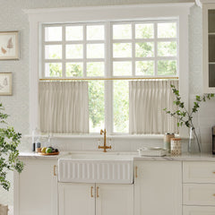 Cotton Linen Semi Sheer Blackout Curtains