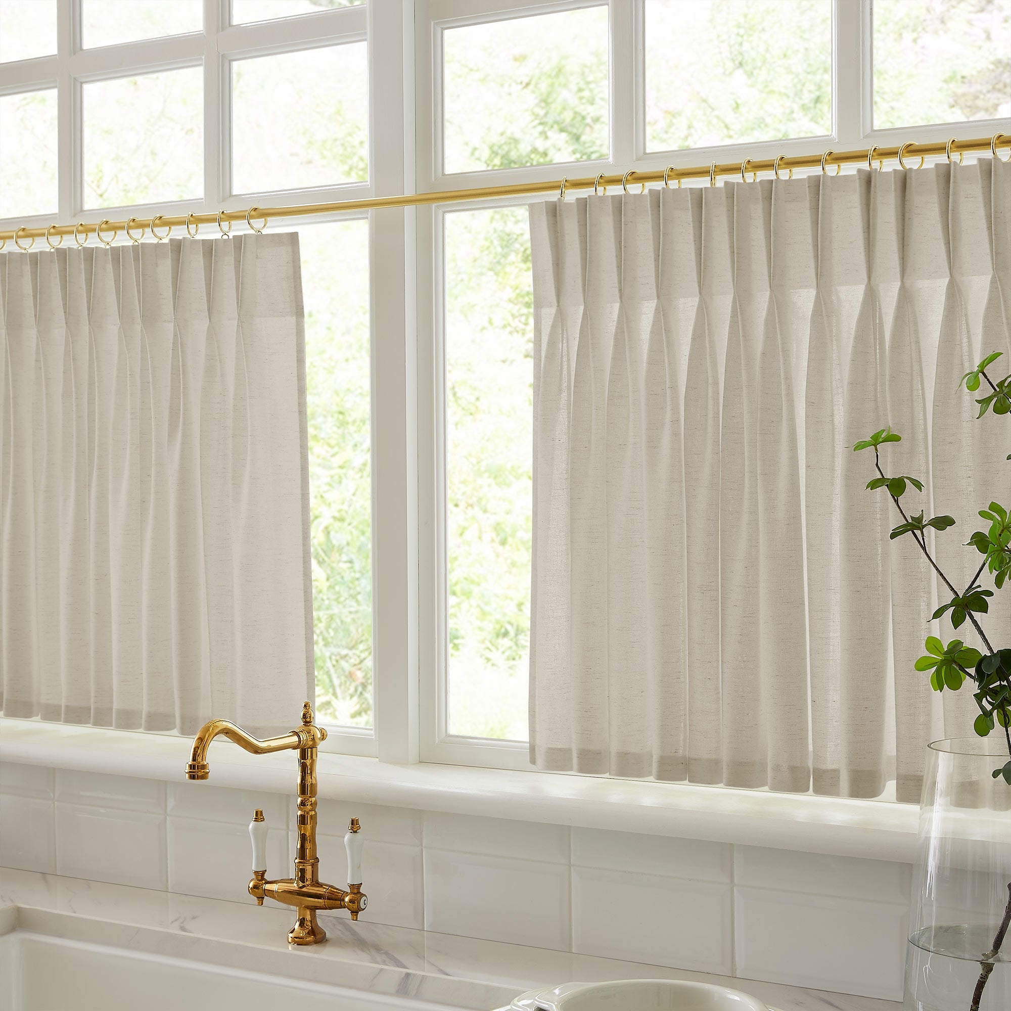 Cotton Linen Semi Sheer Blackout Curtains