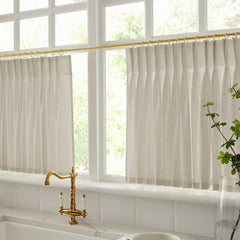Cotton Linen Semi Sheer Blackout Curtains