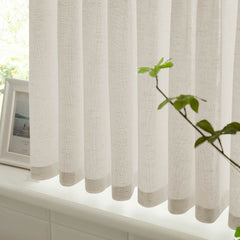 Cotton Linen Semi Sheer Blackout Curtains