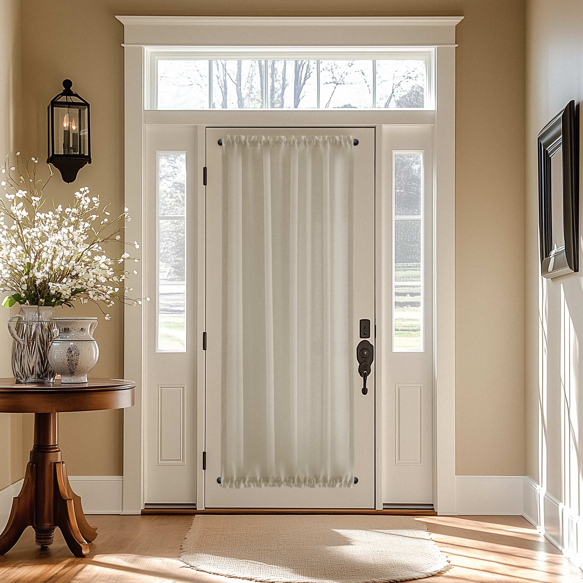 Cotton Linen Semi-Sheer Door Curtains | Light & Privacy