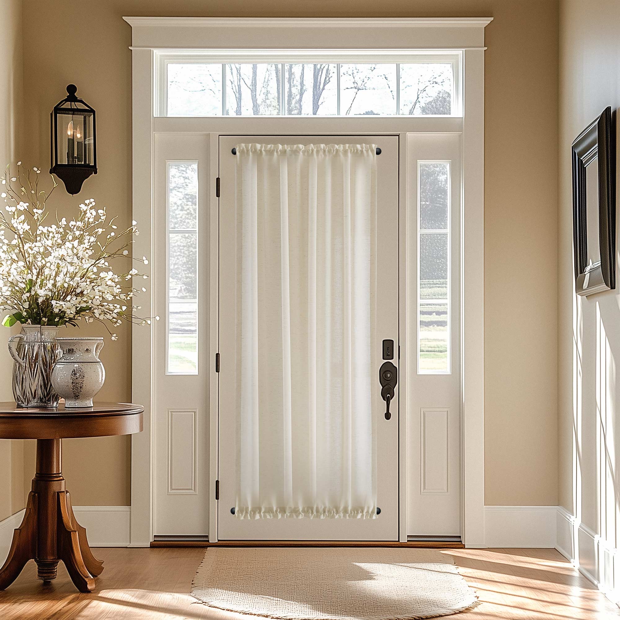 Cotton Linen Semi-Sheer Door Curtains | Light & Privacy