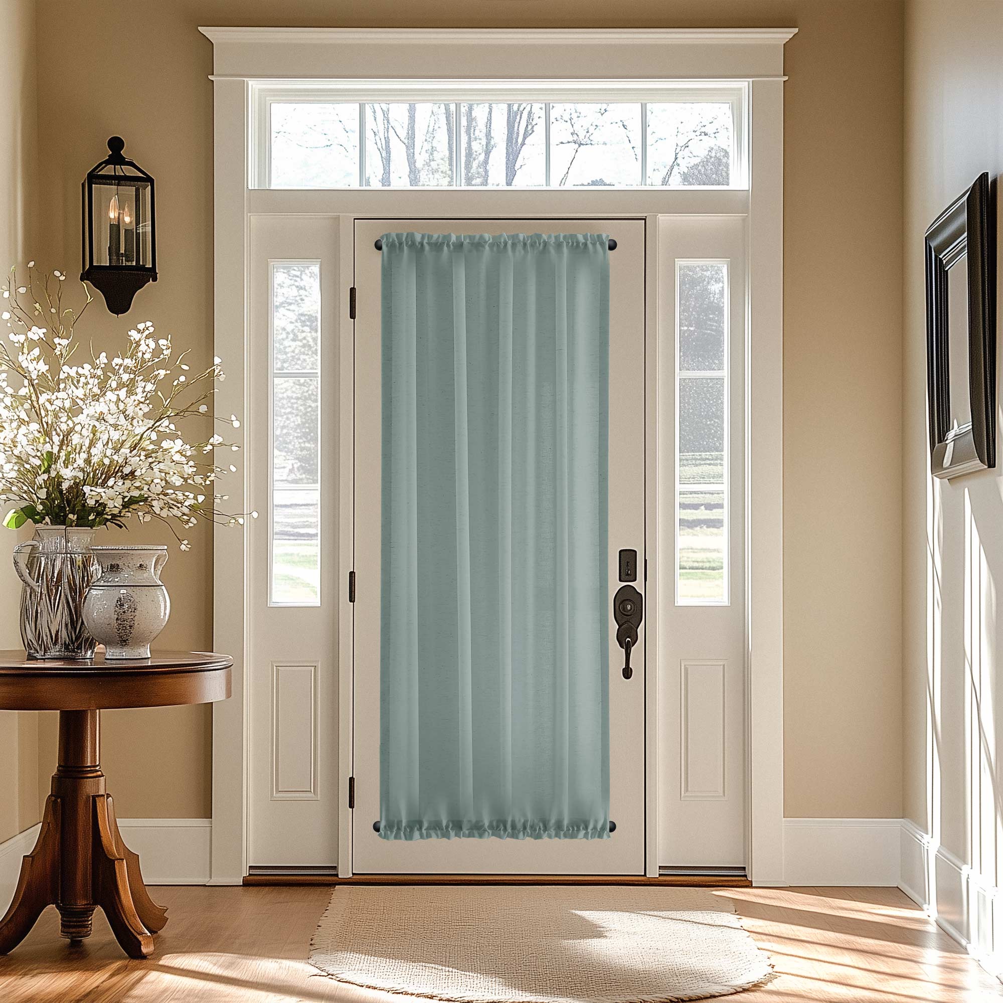 Cotton Linen Semi-Sheer Door Curtains | Light & Privacy