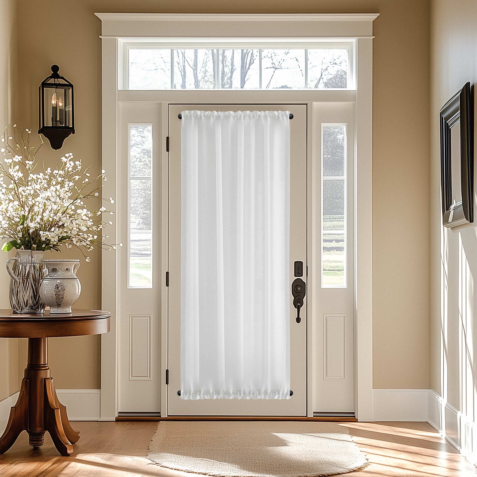 Cotton Linen Semi-Sheer Door Curtains | Light & Privacy