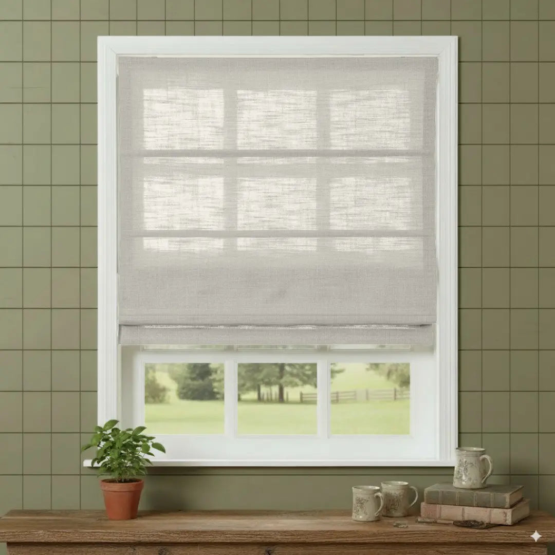 Costom Roman Shades Light Cream W1234-2