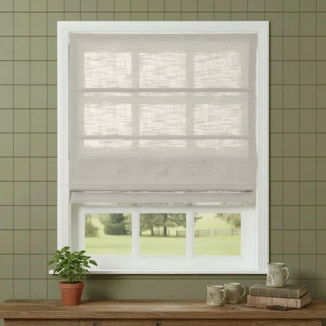 Costom Roman Shades Light Cream W1234-2