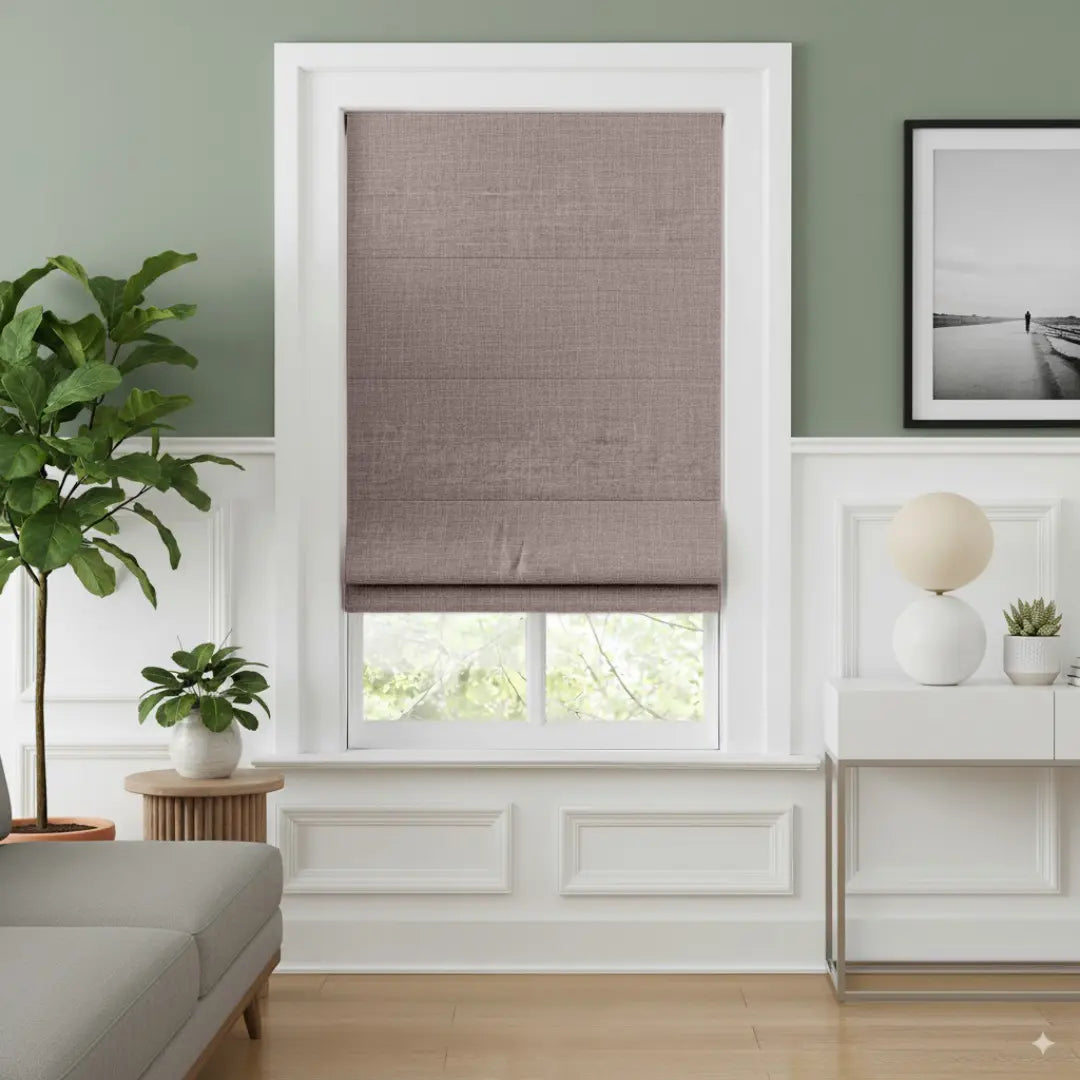 Costom Roman Shades Brick Brown ZJM02