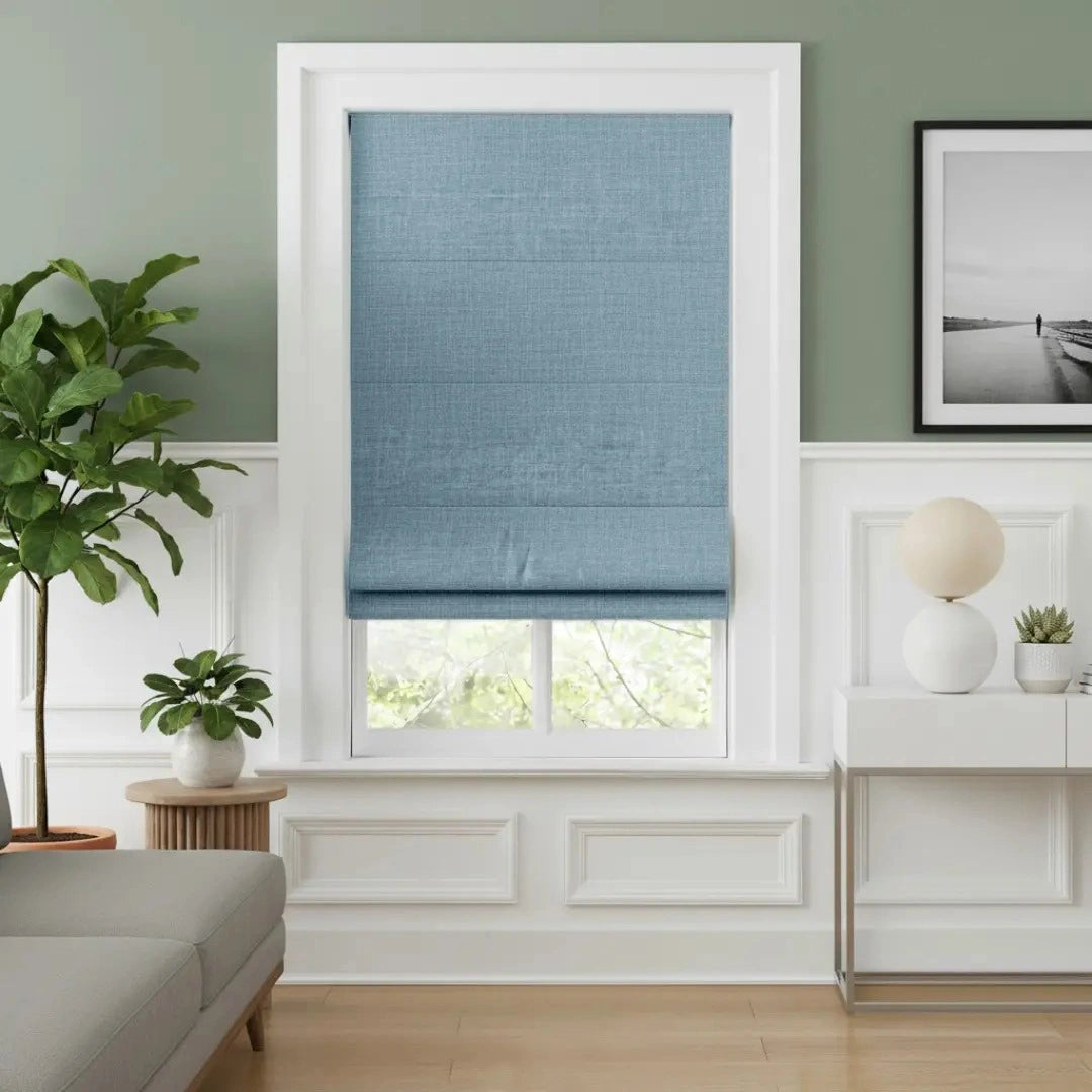 Costom Roman Shades Sky Blue ZJM08