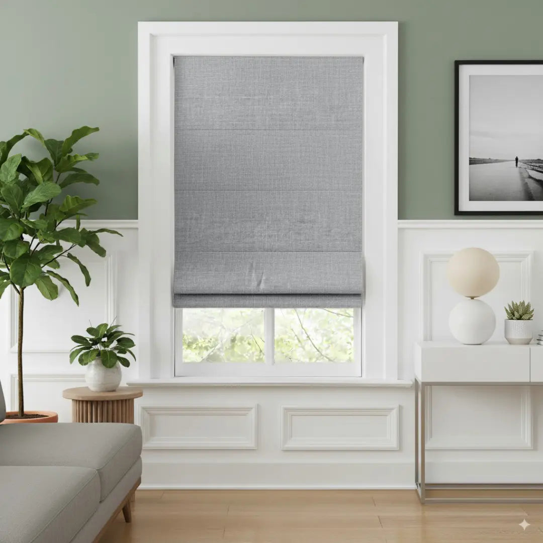 Costom Roman Shades Pearl Gray ZJM09