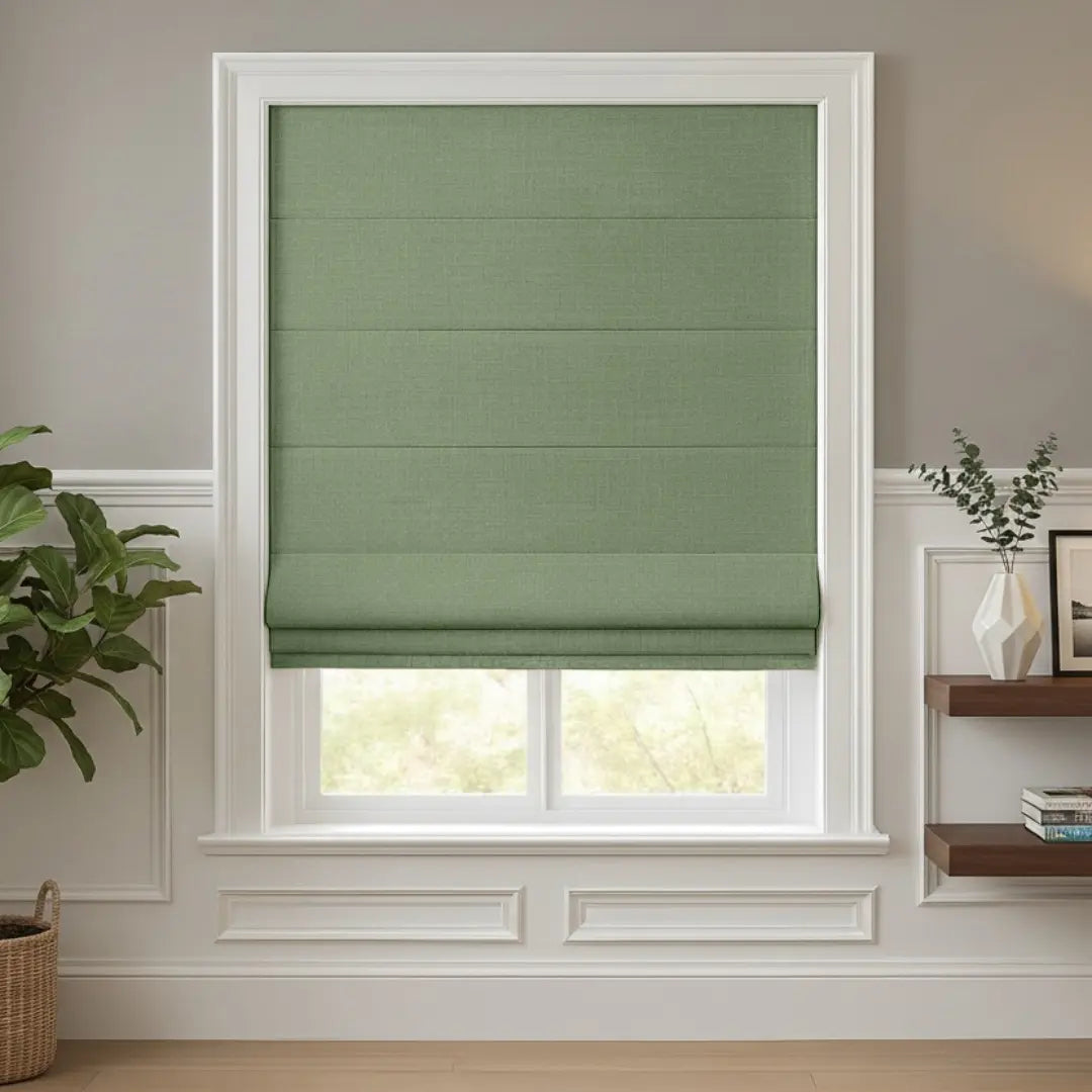 Costom Roman Shades Sage Green ZJM14