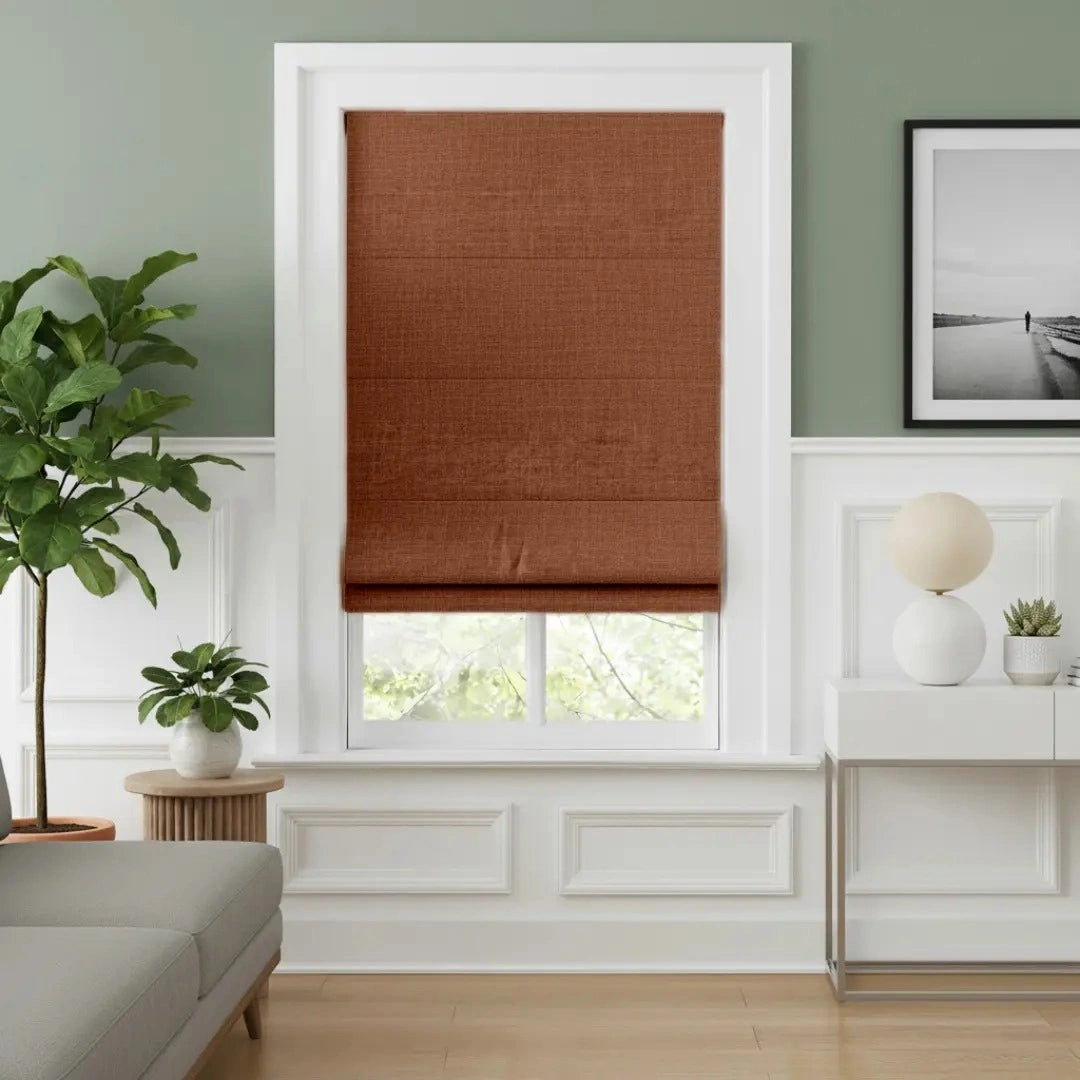 Costom Roman Shades Burnt Sienna ZJM21