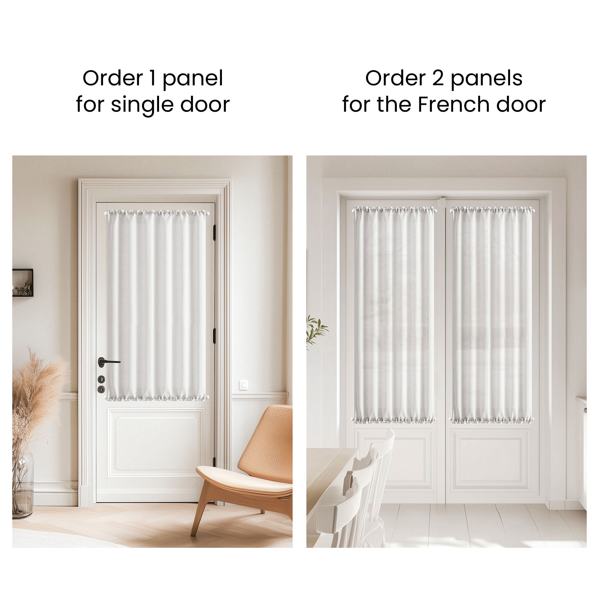 Cotton Linen Semi-Sheer Door Curtains | Light & Privacy