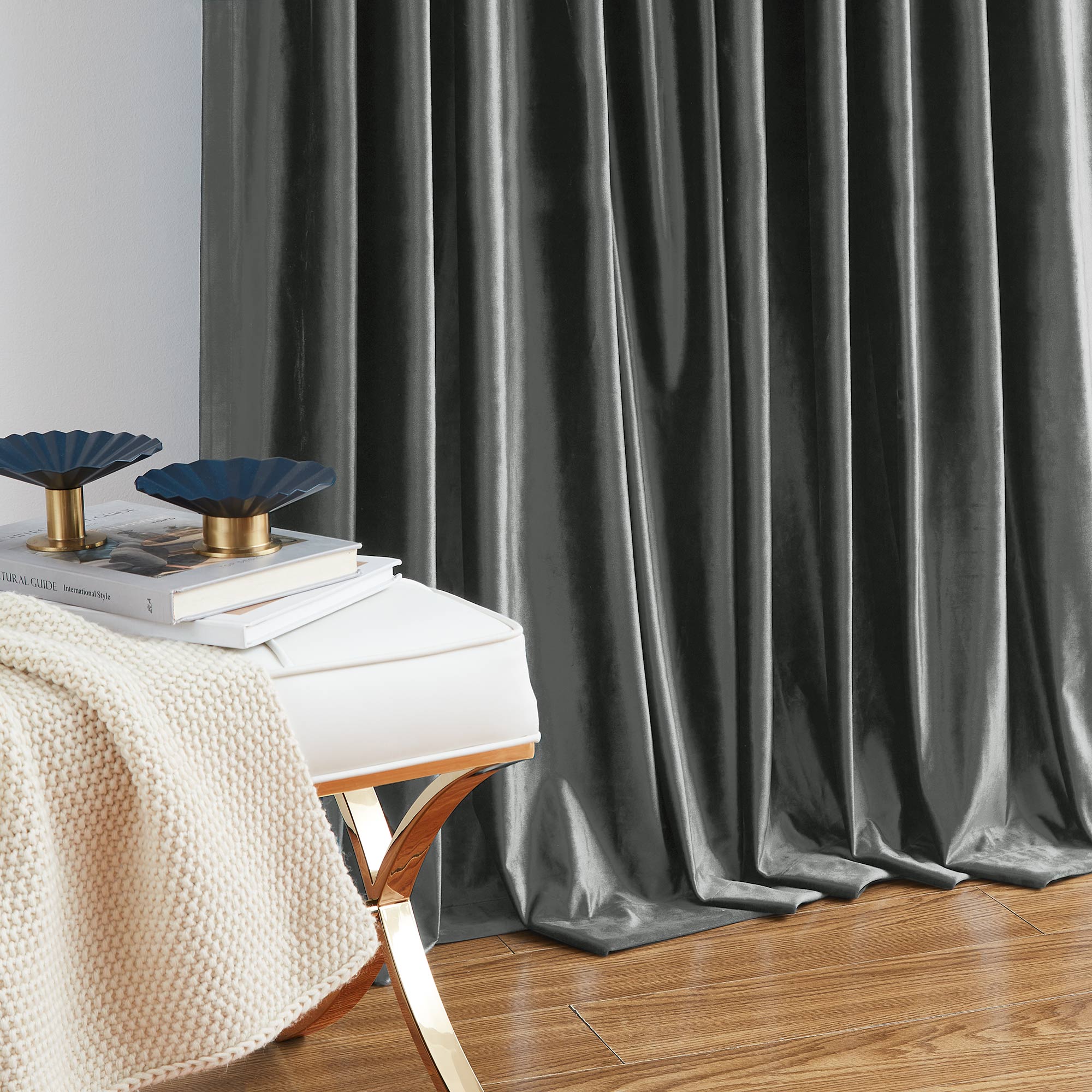 Custom Crystal Velvet Curtains | Luxury Thermal Insulated Drapes